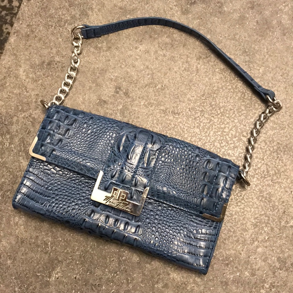 Marc Fisher faux croc purse in navy.
